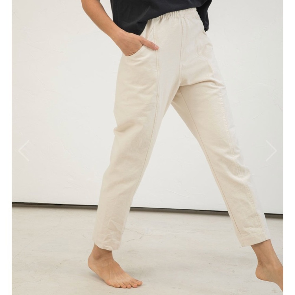 Elizabeth Suzann Clyde work pant natural twill 2T